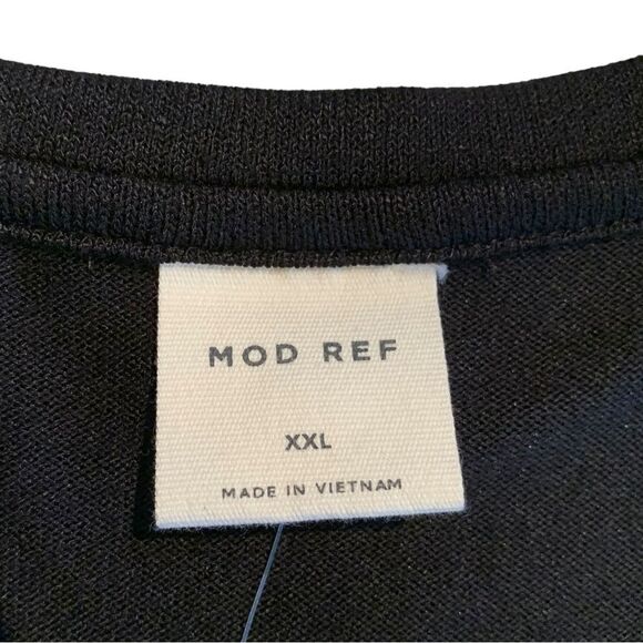 Mod Ref Women’s Contemporary V-Neck Puff Short Sleeve Black Blouse Size XXL - Picture 3 of 7